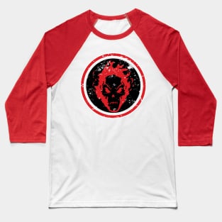 RED FLAMING HALLOWEEN SKULL Baseball T-Shirt